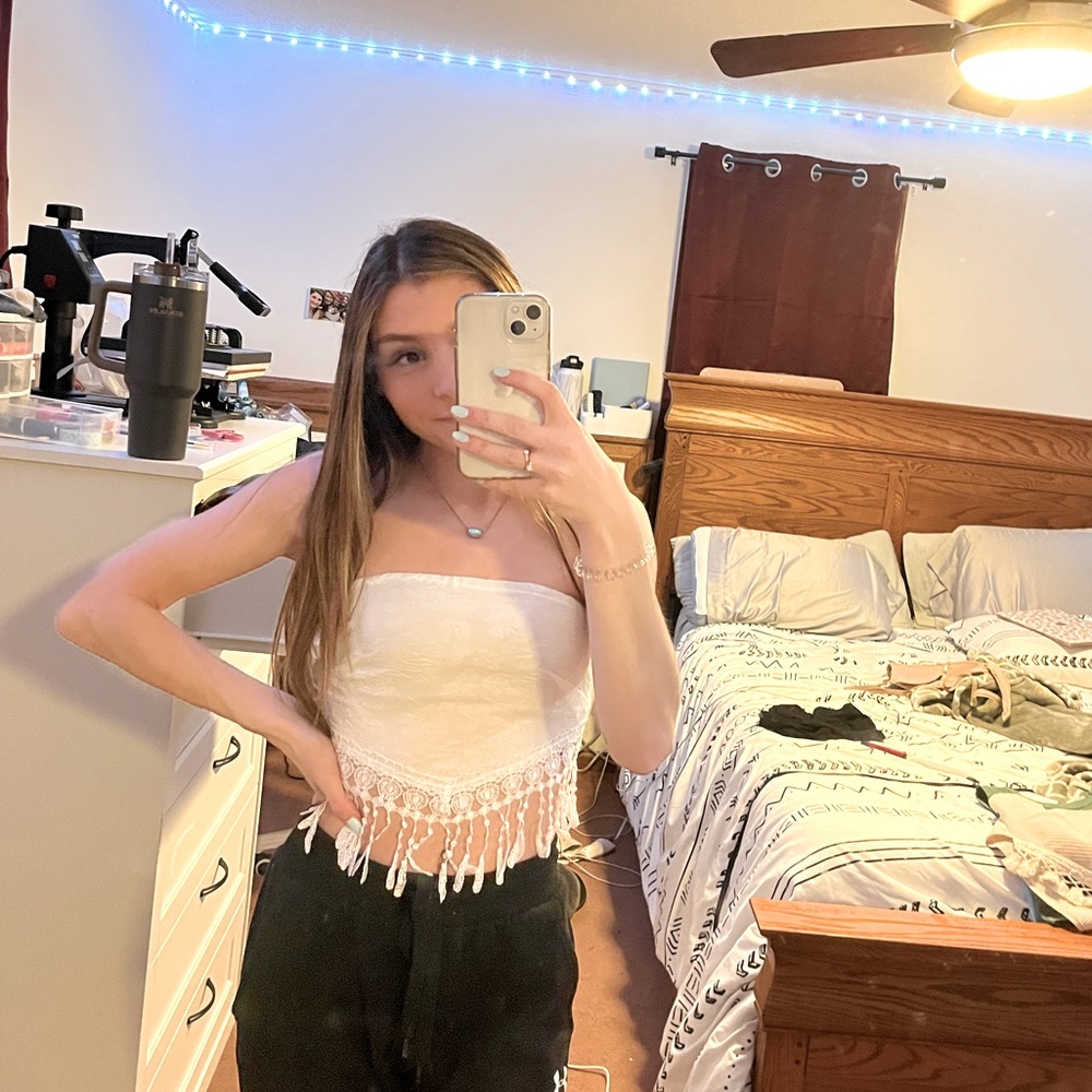 SHEIN Bandana Strapless Top w/ Fringe